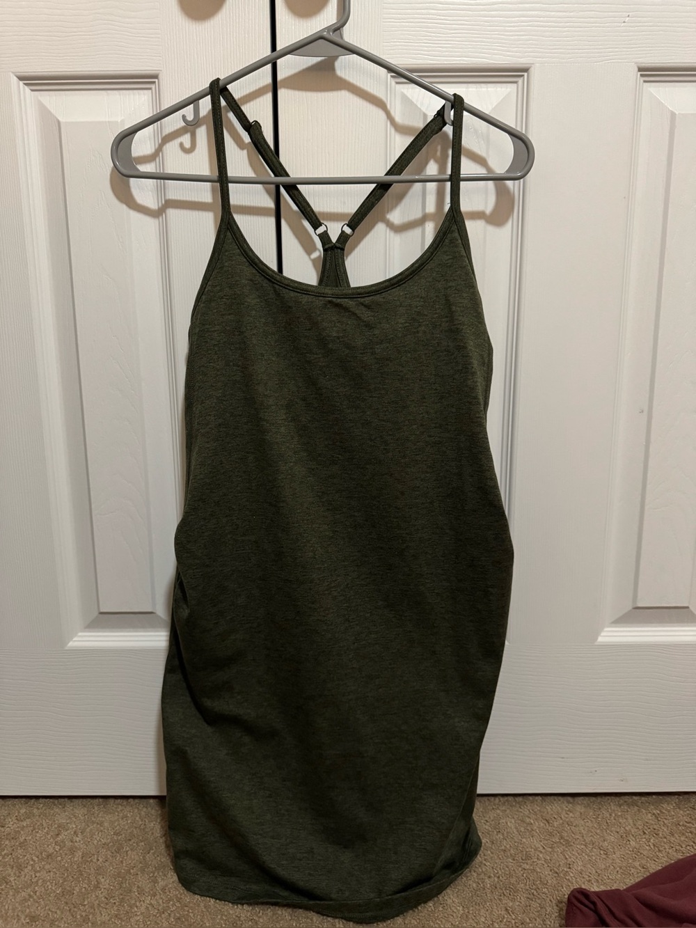 Maternity Old Navy Olive Green Strappy Racerback Athletic Mini Dress